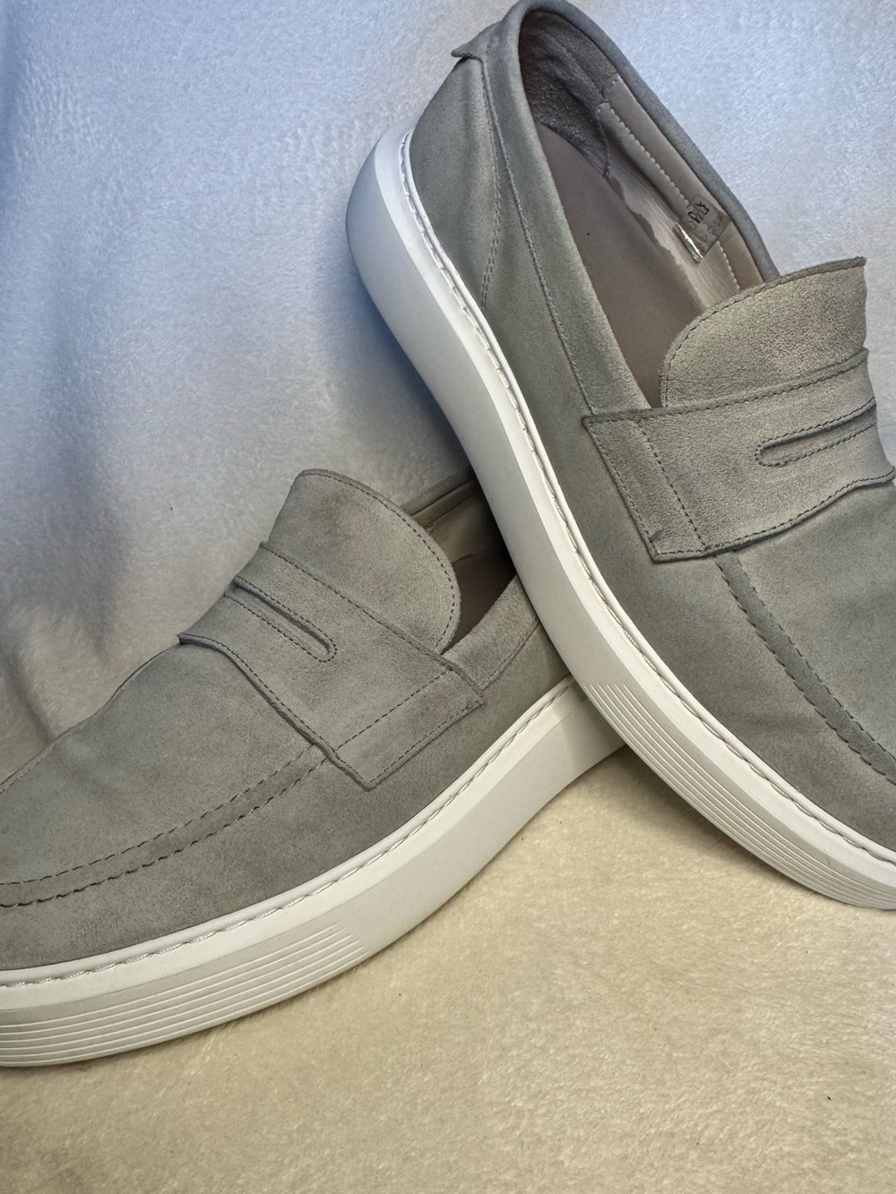 Good Man Brand Gray Suede Platform Penny Loafer Sneakers Size 10